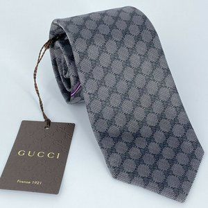 🚫SOLD🚫Brand New Authentic Men’s Gucci GG Print Silk Tie With Tags